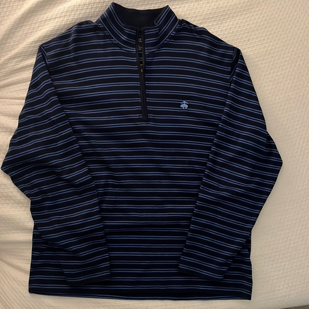 Brooks Brothers 1/4 Zip Pullover (Blue Striped)
